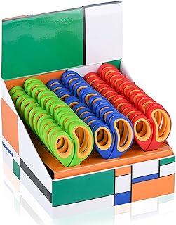 ELECKEY Scissors for School Kids Student, Kids Scissors 36 Count Bulk Set Teacher Pack(Rounded-tip, Blunt), 5 Inch