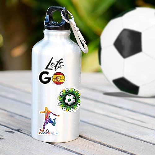 Miniatura 4 de 100 calcomanías de fútbol para álbumes de recortes, calcomanías de vinilo impermeables para botellas de agua, regalos del equipo de fútbol para