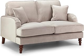 Honeypot - Sofa - Rupert - 3 Seater - 2 Seater - Armchair - Corner Sofa - Footstool - Grey - Beige - Blue - Teal - Plush Velvet (2 Seater, Beige)