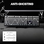 Clavier de jeu sans fil EPOMAKER Aula F108 avec batterie de 4000mAh, clavier mécanique pleine taille disposition US avec 108 touches hot-swappable, RGB, pour Mac/PC/Android (Dégradé noir)