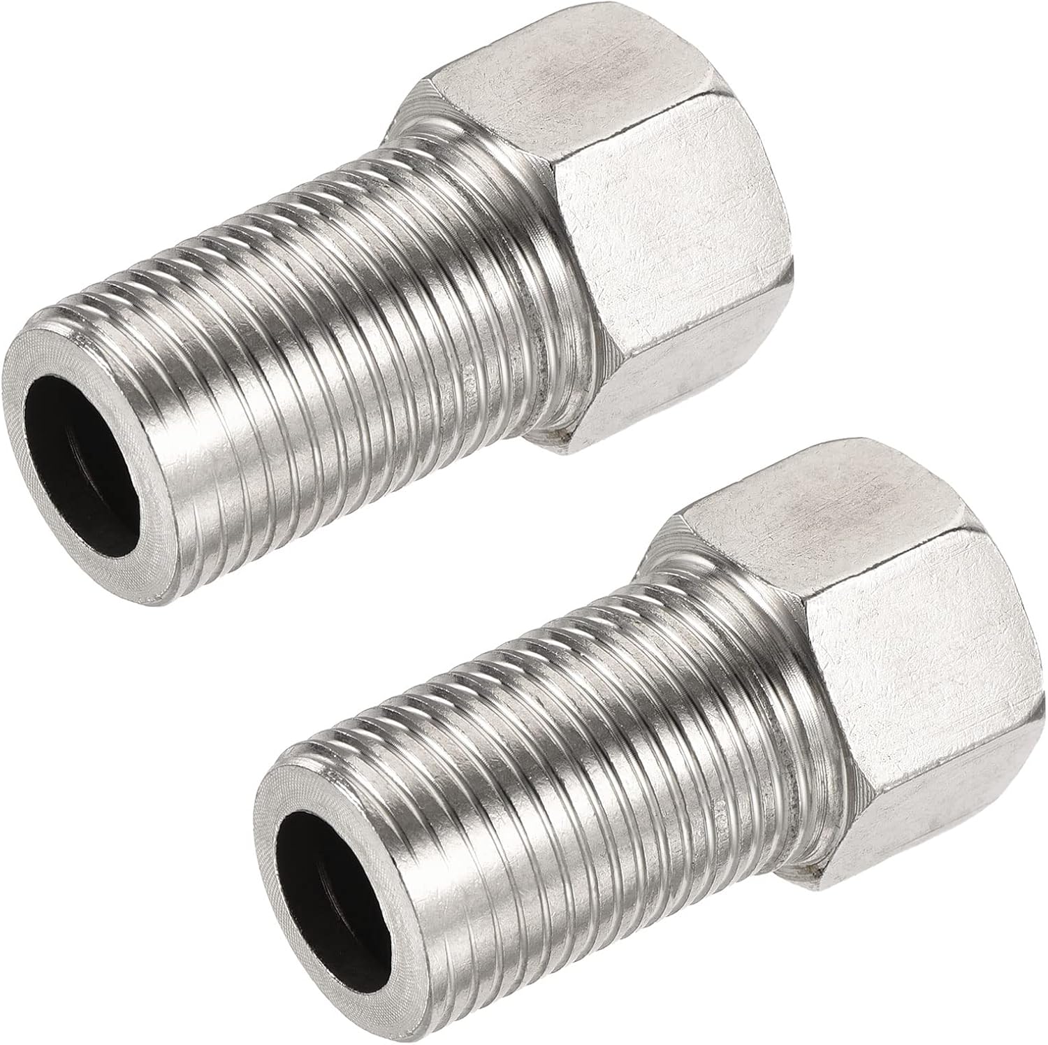 MECCANIXITY Stainless Steel Hex Reducer Pipe Fitting G3/4 Female to G1/2 Male Thread Connector Adapter, Pack of 2
