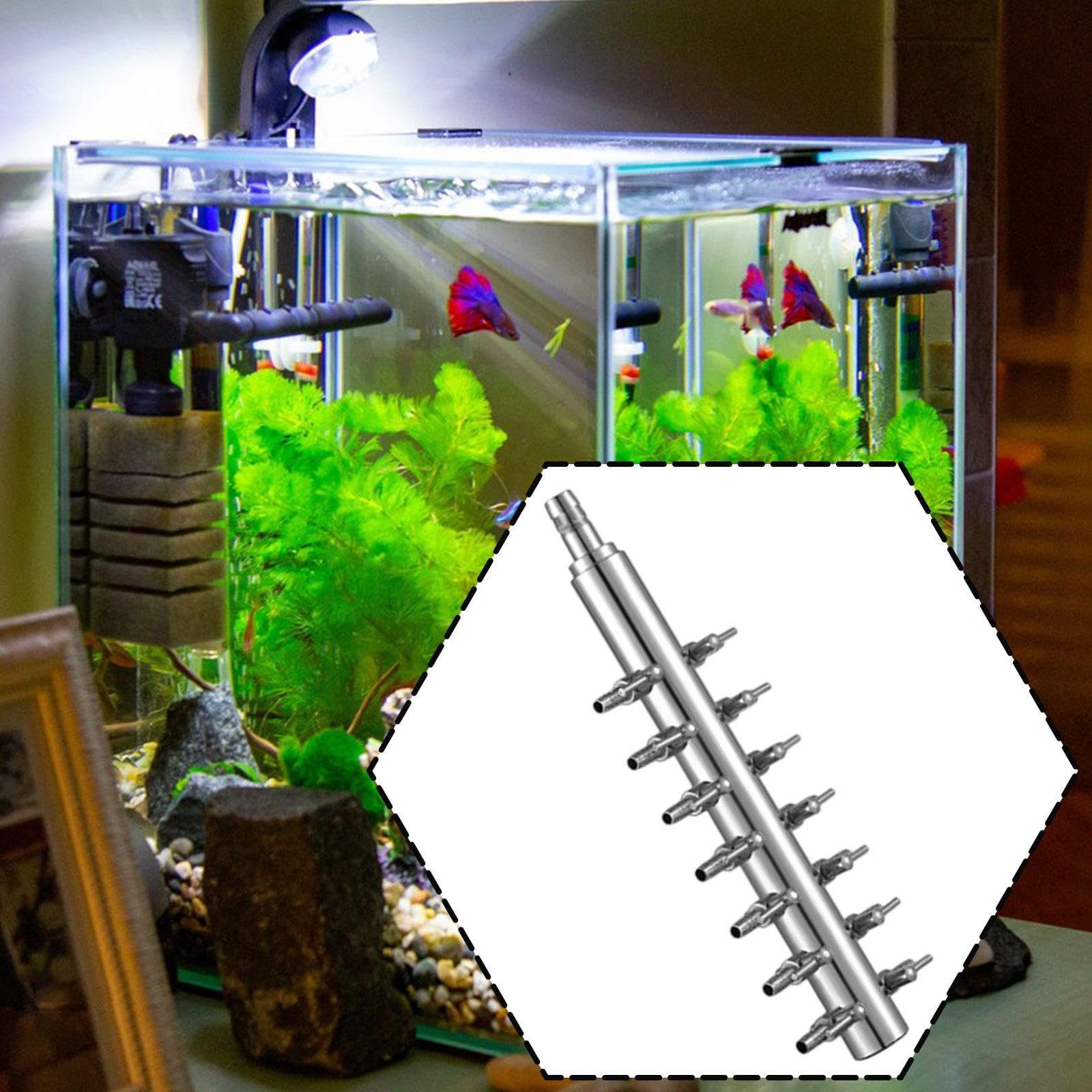 Aquarium Air Splitter Ventil Metall Luftverteiler Verbinder Schlauchanschluss Durchflussregler für Aquarien Fischtanks Aquatische Systeme 8mm/0.31inch, 14-Wege