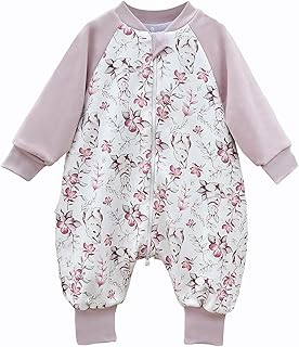 WTYbaby Baby Schlafsack mit Füßen 1.5 Tog Warm Fleece Langarm Ganzjahres Babyschlafsack für Jungen und Mädchen Kleinkinder Höhe 70-100cm