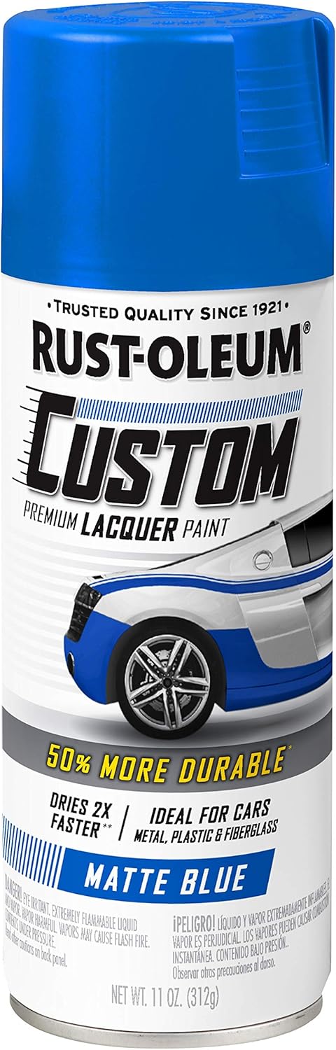Rust-Oleum 311485 Automotive Custom Lacquer Spray Paint, 11 oz, Matte Blue