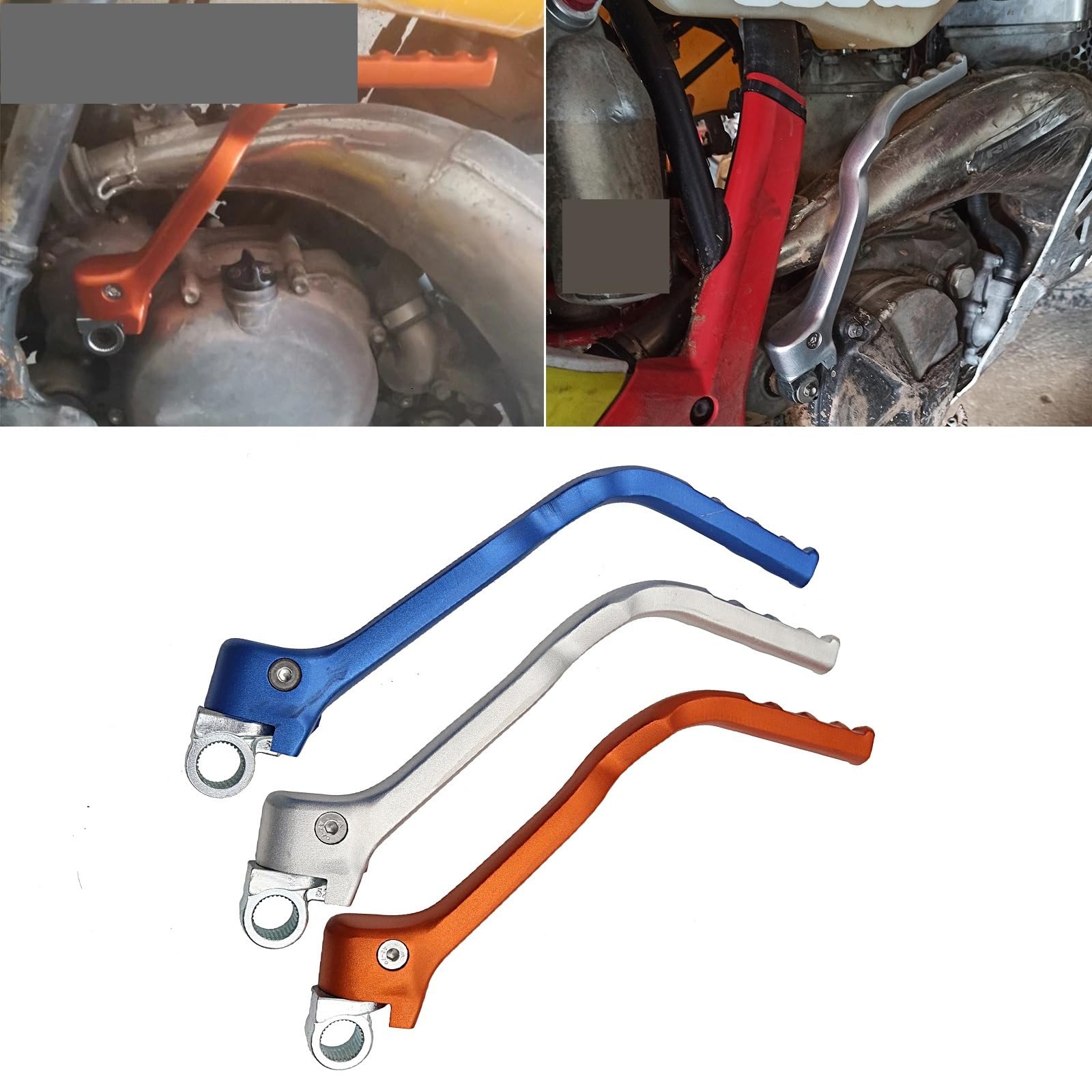 Pédale de démarrage de moto Pédale de démarrage forgée CNC pour motocross, compatible avec KTM EXC250, EXC300, EXC, EXCF, XC, XCF, XCW, XCFW 125-500, 1998-2019 kickstarter levier(Silver 503)