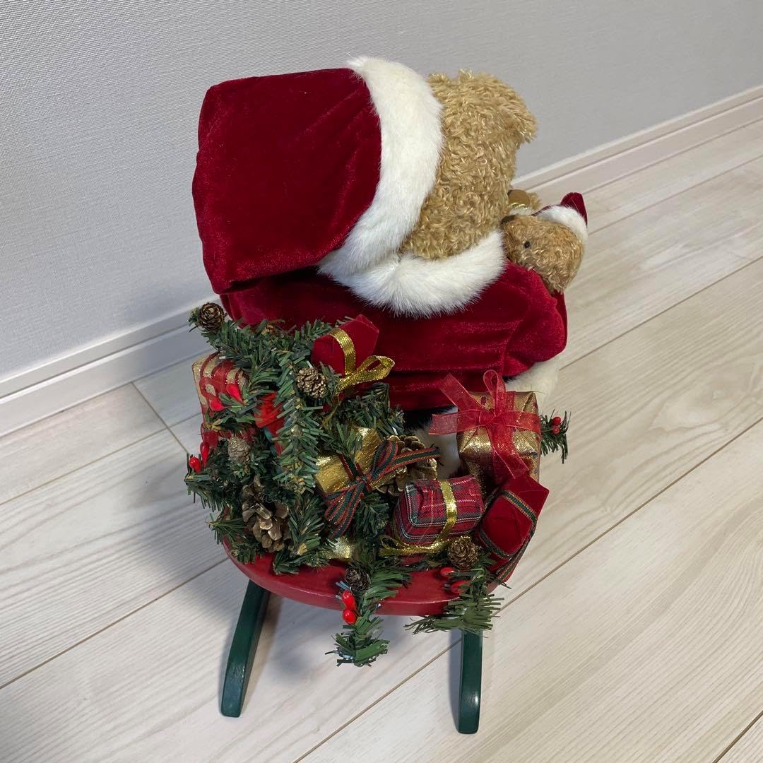 テディベアサンタクロース　そり テディベアサンタクロース そり オシャレなサンタさん』創作人形
