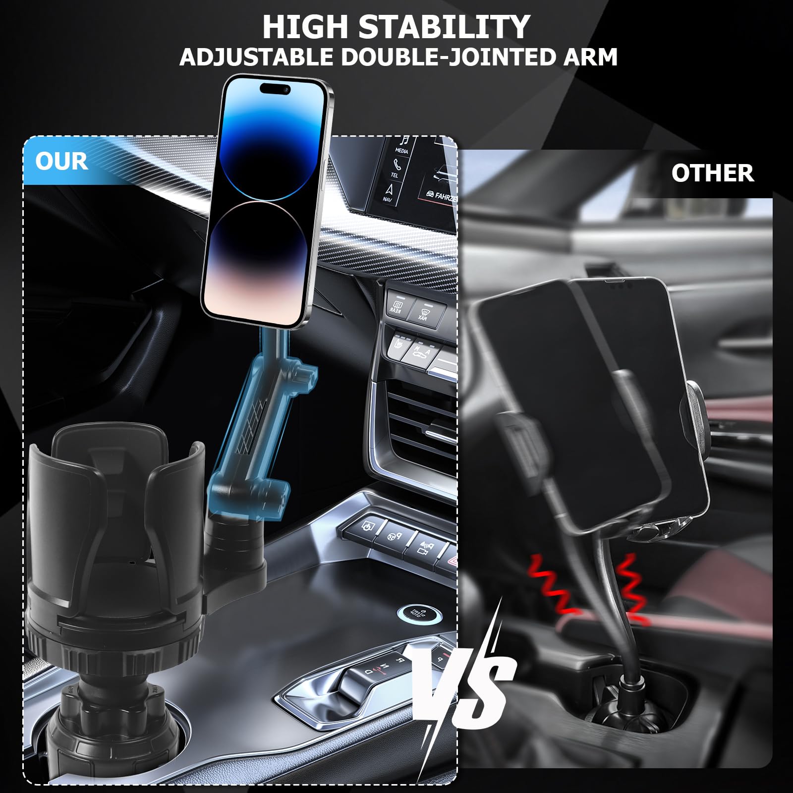 Amazon.com: Frani Car Cup Holder Expander with Magnetic Phone