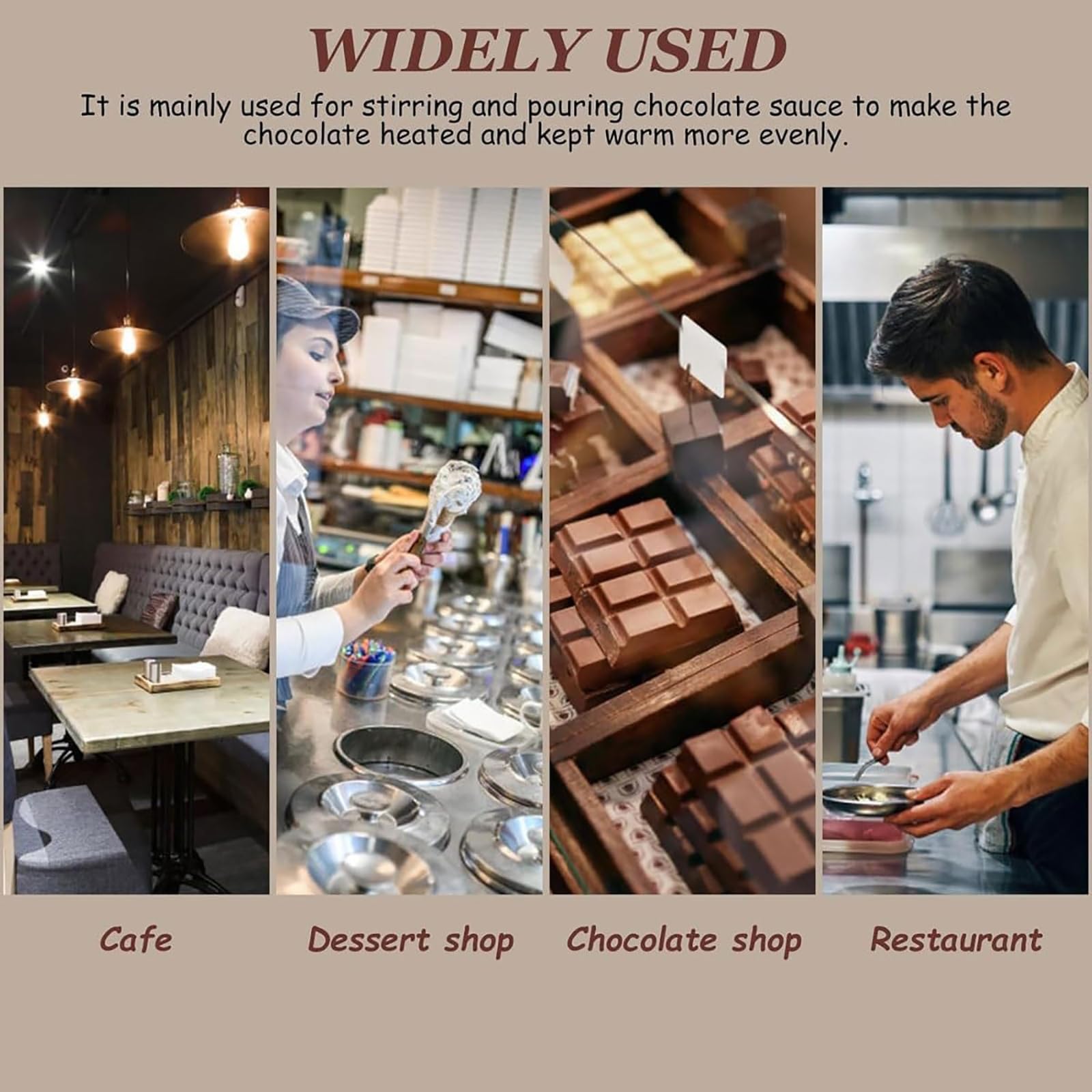 Máquina de fusión de chocolate comercial, control de temperatura digital para panadería y tienda de dulces