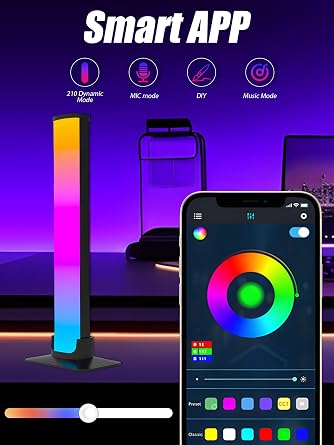 StoneBanks 2Pack Smart RGB LED Light Bar for TV, Multi-Colored WiFi Light Bars Compatible with Alexa and Google Assistant, Scene and Music Modes Lighting for Gaming, Pictures, PC, Room Decoration
