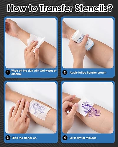 Miniatura 32 de Phomemo M08F - Impresora de plantillas de tatuaje, impresora térmica inalámbrica de tatuaje con 10 piezas de papel de transferencia, compatible