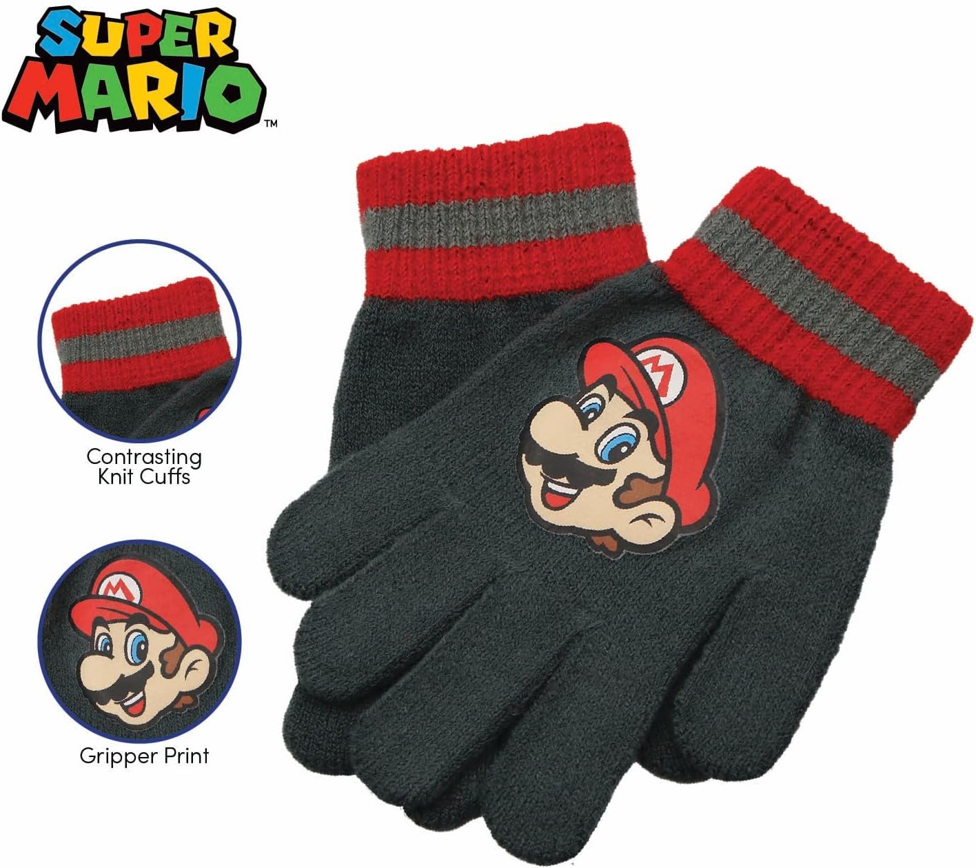 Super Mario & Luigi Girls & Boys Winter Hat & Gloves Set Ages 4-14 Years, Kids Winter Hat & Gloves Set for Boys and Girls - Image 7