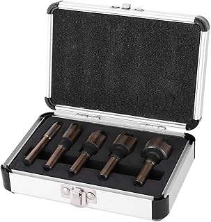 82° Round Shank 5 Blade Chamfer Bit 5PCs Woodworking Tool Aluminum Box Set for Carpentry Locksmith Auto Metal Processing