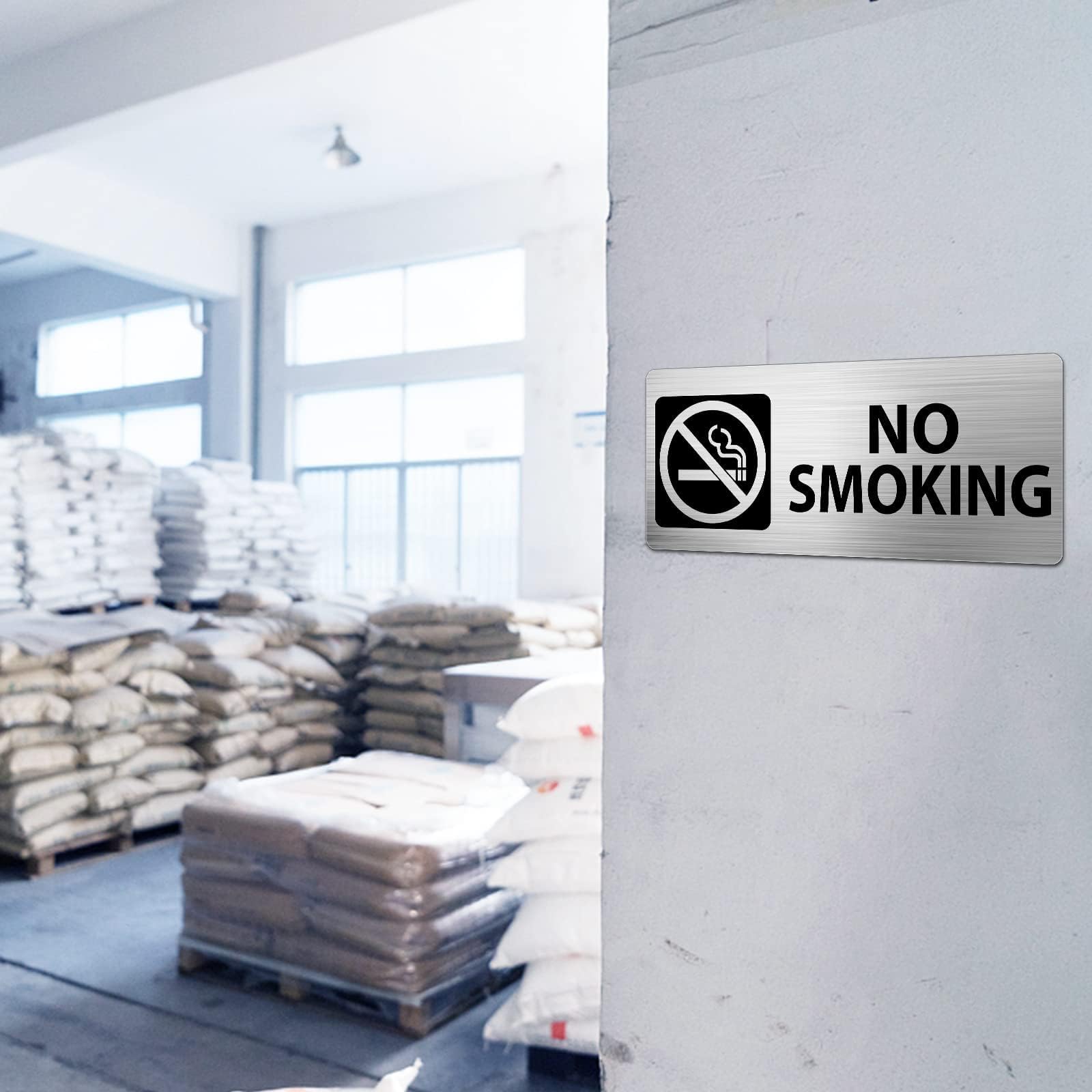 No Smoking Sign Señal de no fumar Aluminio 17,8 x 7,6 cm Señal de advertencia de no fumar Señales de seguridad metálicas reflectantes Impermeables para exterior e interior 4 piezas