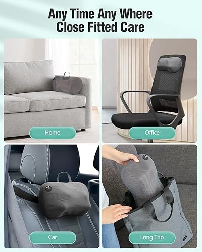 Miniatura 7 de Almohada masajeadora de espalda para aliviar el dolor de tejido profundo, masajeador Shiatsu de cuello y hombros con calor, almohada de masaje
