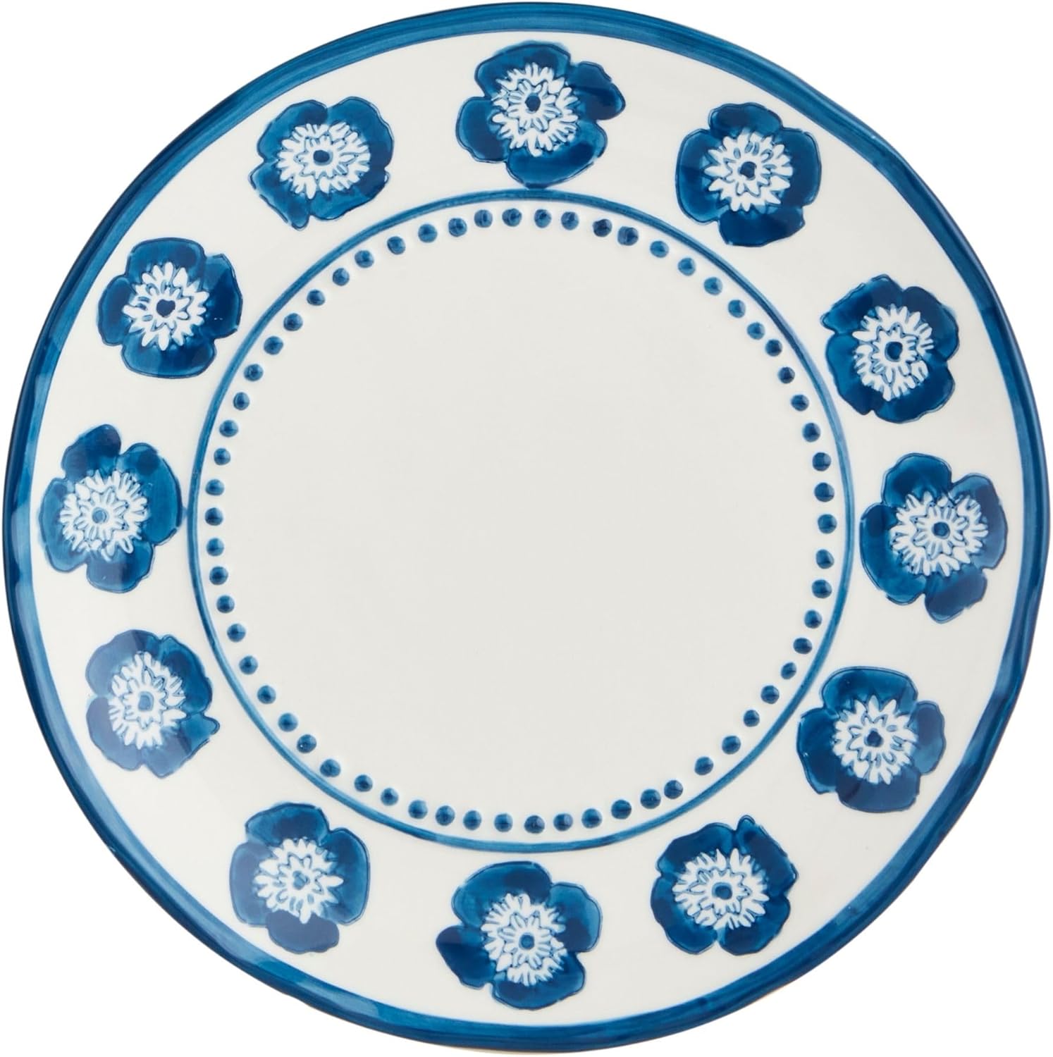 Mud Pie Flower Print Salad Plate; 8" dia