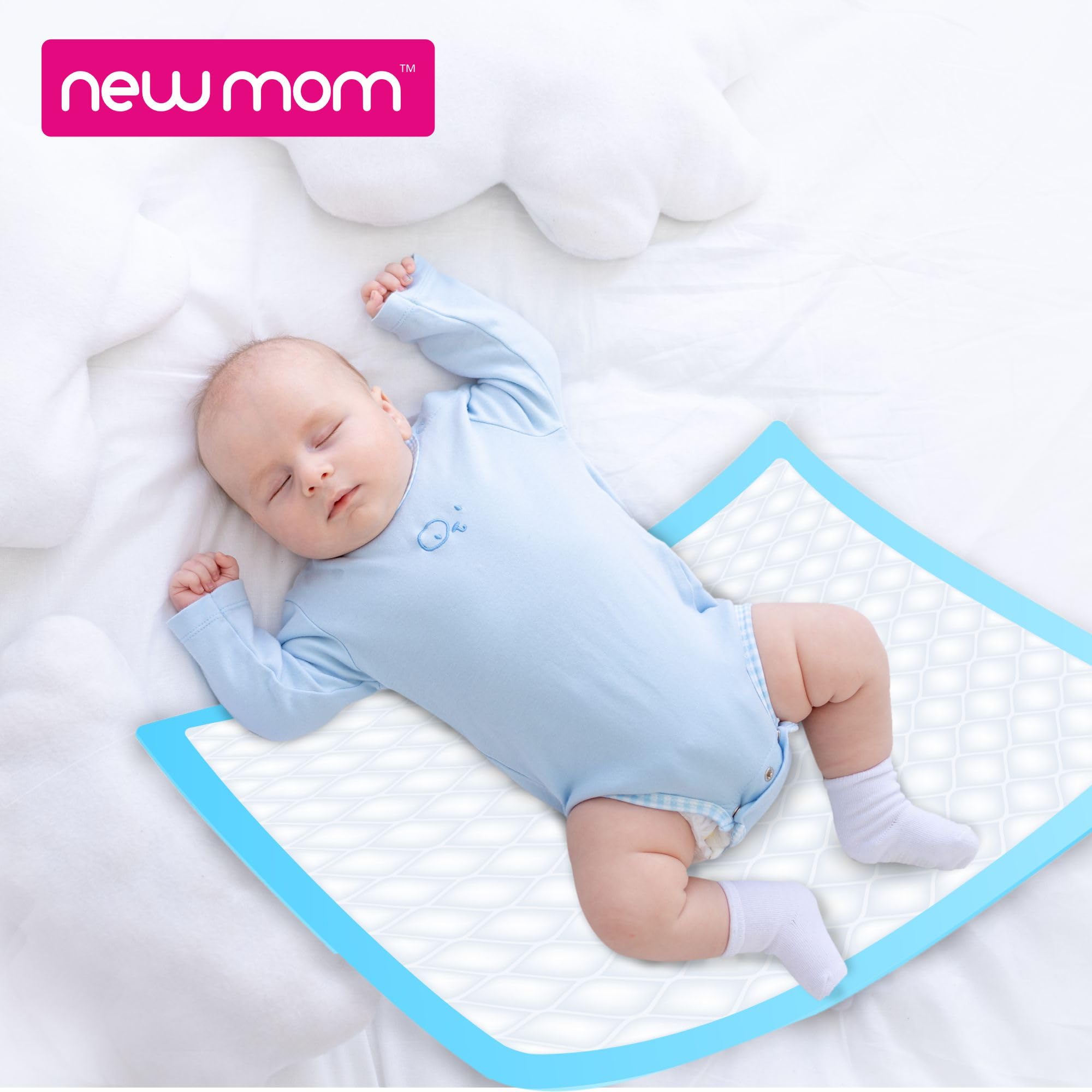 NewMom Baby Disposable Mats 60 Cm* 40 Cm | Disposable Underpads | Waterproof Bed Protector Sheet | Urine Protector Underpad|| Super Absorbent Polymer SAP | Fluff Layer- Pack of 40 - Image 8 thumbnail