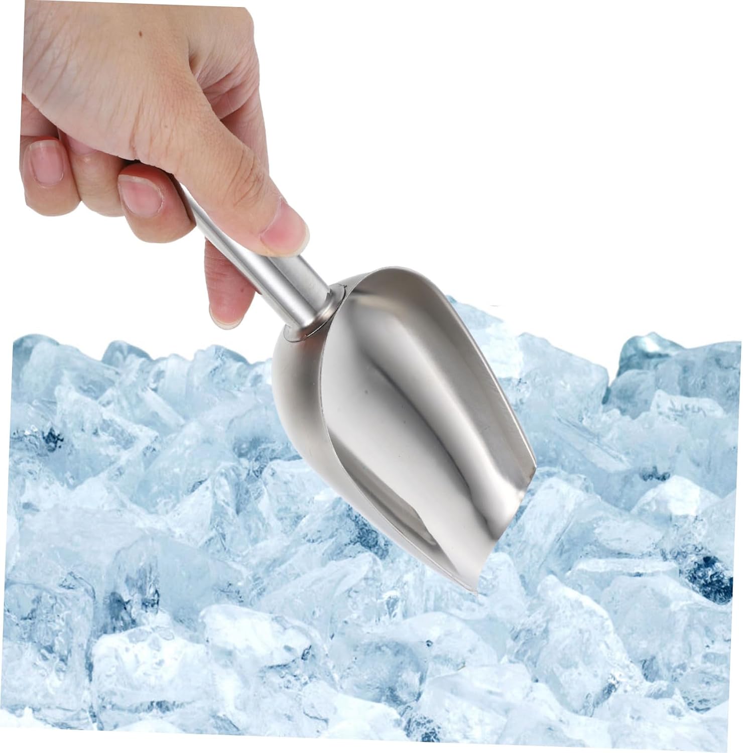 Unomor Ice Cube Scoop Tongs Stainless Steel Bar Buffet Small Dishwasher Safe Ergonomic Handle for Kitchen