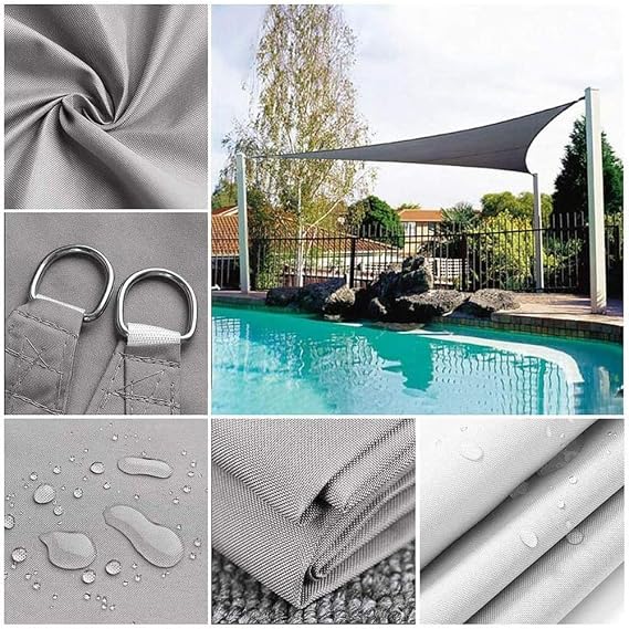 Garden Sail Canopy, Triangle Sun Sail Shade with 3 Ropes, Waterproof, UV Block, Right Angle Garden Shade Sails Sunshade Awnings for Outdoor Patios (Light Blue,3m x 3m x 4.3m)