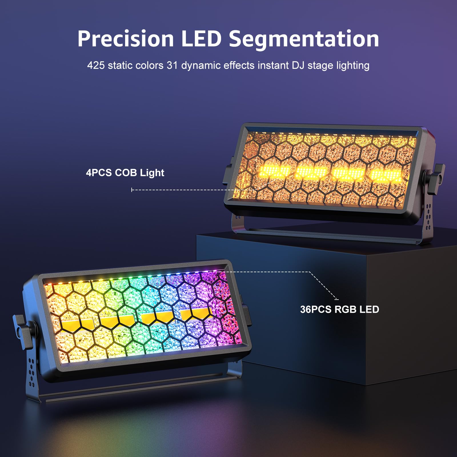 Wallwasher Éclairage De Scène, ZonQoonz RGB 3 En 1 LED DMX512 Lumière De Fête Lumière DJ Éclairage De Bâtiment Pour événements En Direct, Bar, Karaoké, Disco, Noël, Halloween, Fête, Mariage (48 LED