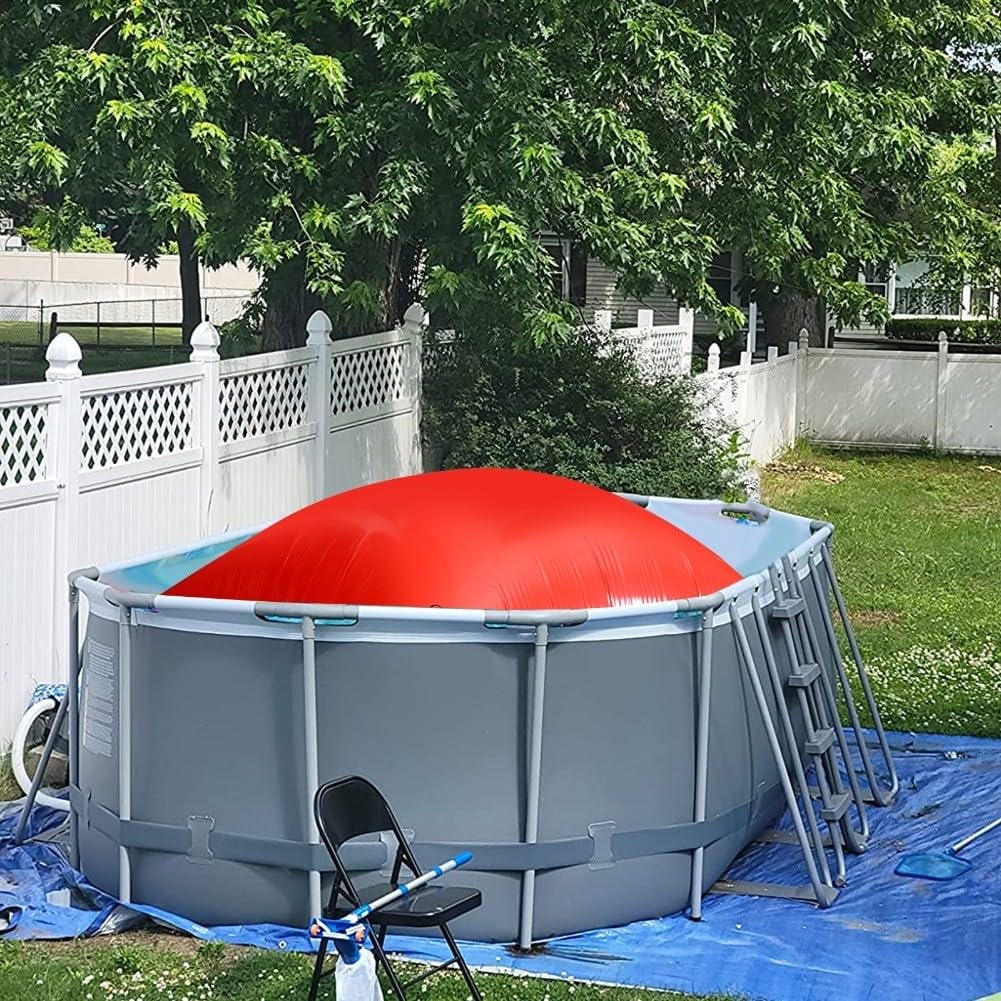 Coussin de piscine résistant au froid pour piscine hors sol, coussin d'air d'hiver en PVC pour fermeture et protection contre la glace, accessoire de piscine facile à installer, rouge (180