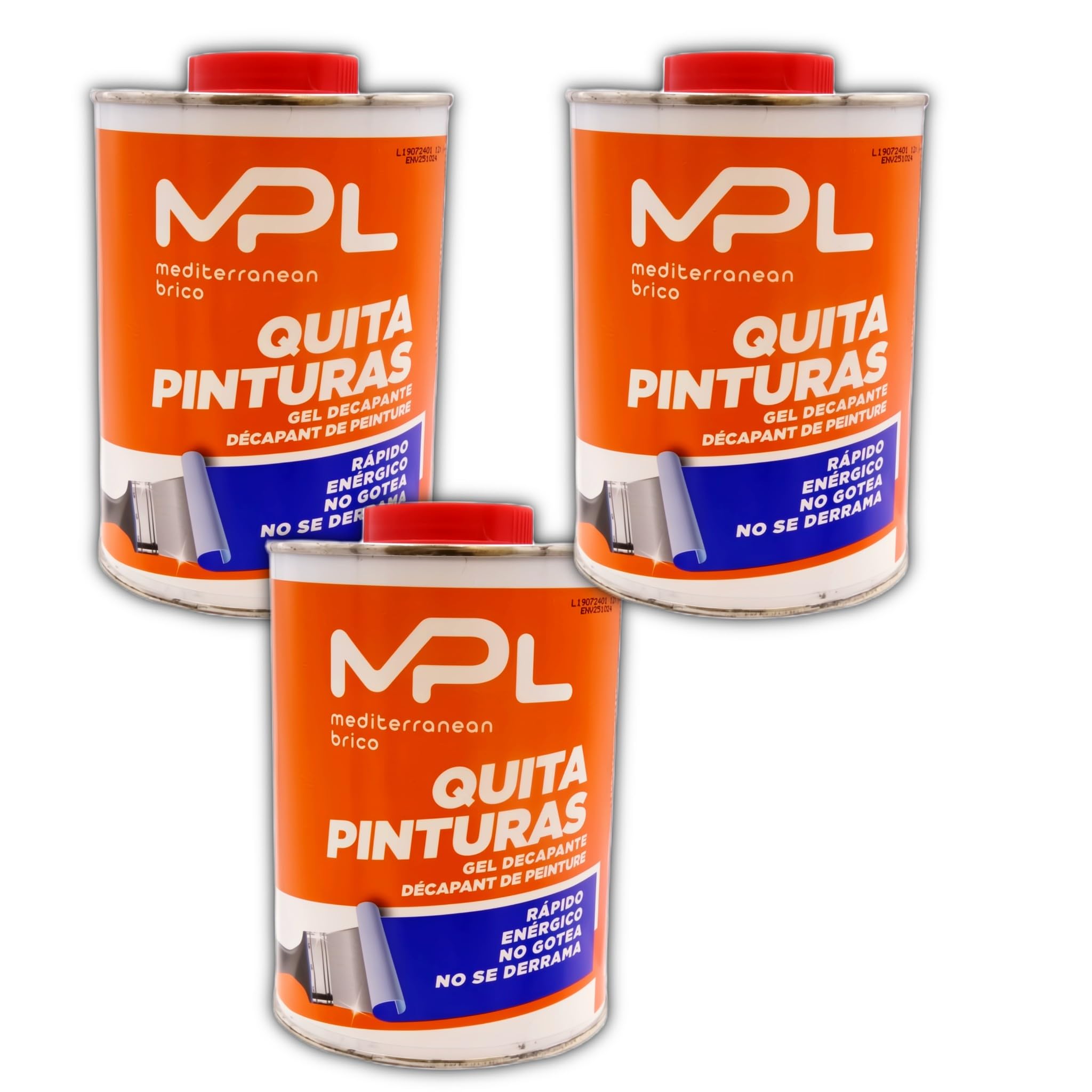 BricoLoco.com Quitapinturas decapante en gel. 750 ml. Decapante pintura, barniz o esmalte en madera, metal, ladrillo, pared, suelo. Acción rápida. Quitar pintura y graffitis en superficies (3 uds.)