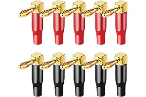 10Pcs Right Angle Speaker Banana Connectors
