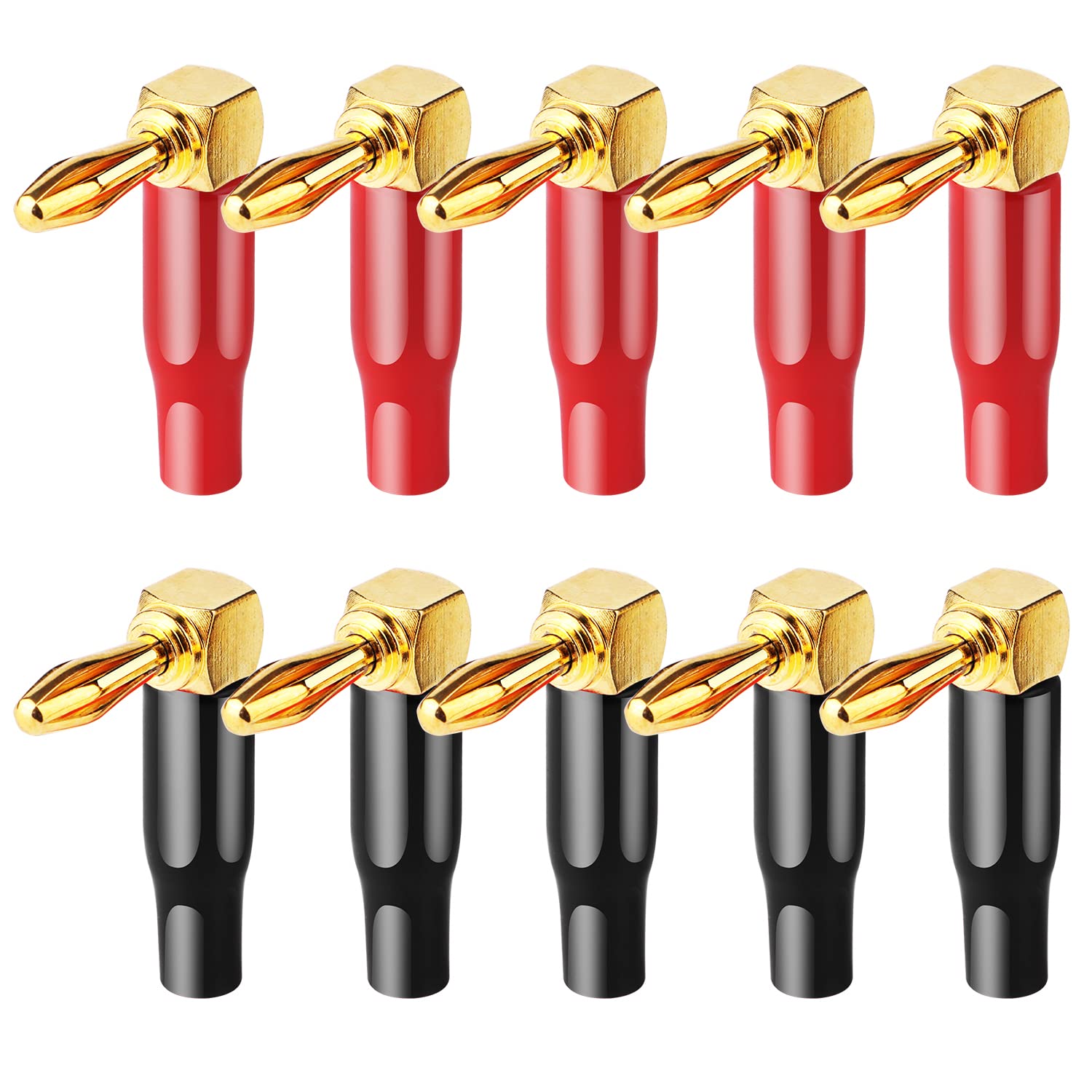 HRLORKC 10pcs Right Angle Speaker Plugs 4mm/0.16" 90 Degree