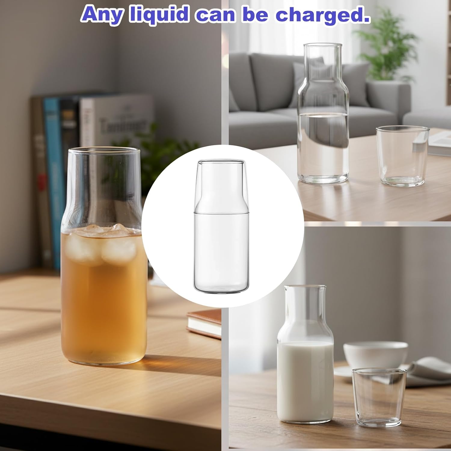 Bedside Water Carafe and Glass Set, Transparent Small Size, Ideal for Nightstand Use, Durable Material, Includes Water Carafe with Cup - Image 7