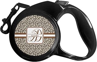 Leopard Print Retractable Dog Leash - Large (Personalized)