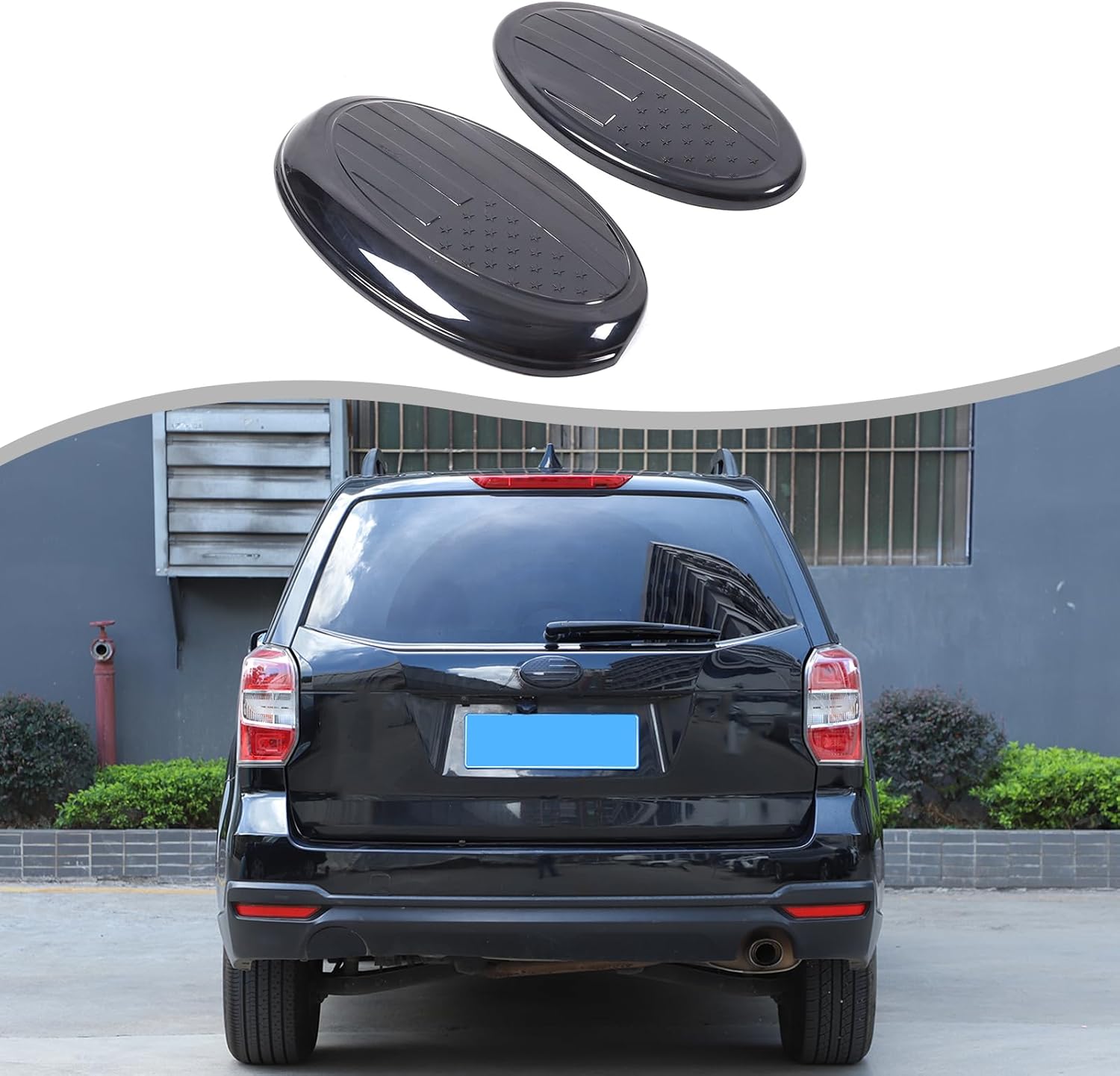 Front Grill Rear Tailgate Emblem Cover Trim Compatible with Subaru Forester 2022-2024, Rear Trunk Emblem Badge Logo Cover Front Hood Grille Circle Ring Center Logo Decorative Cover Accessories