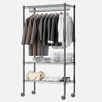 【完成品】ハンガーラック 棚板可動 ワードローブ 完成品 スチールラック 収納 Amazon.co.jp: Luckycoco ハンガーラック 洋服ラック ワードローブ