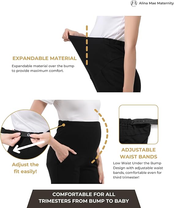 Women's Maternity Joggers Pregnant Sweatpants Pants Casual Lounge Over Belly Gym