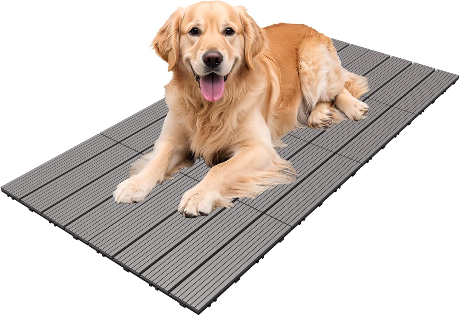 Summertrail Dog Kennel Flooring Outdoor Flooring Decking for Dog Waterproof Dog Training Platform, Portable Deck for Pet Enclosures (12 x 12 inches, 8PCS)