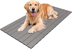 Summertrail Dog Kennel Flooring - Outdoor Waterproof Decking for Pets, 12 x 12 inches, 8 Pieces