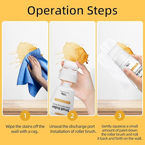 Miniatura 3 de aididan Pequeño cepillo de pared de rodillo, herramienta de reparación de pared de cepillo de rodillo pequeño 2 en 1, adecuado para reparar paredes