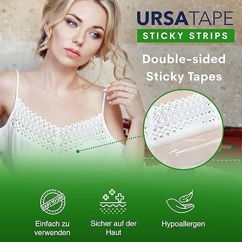 Miniatura 2 de URSA - Tiras adhesivas adhesivas sin residuos, cinta transparente de Hollywood para mujer, de doble cara, para disfraces, vestidos, zapatos y más,