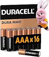 Duracell Pilha Alcalina AAA Palito Com 16 Unidades – Dura Mais – Ideal para Controles Remotos, Brinquedos e Lanternas