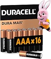 Duracell Pilha Alcalina AAA Palito Com 16 Unidades – Dura Mais – Ideal para Controles Remotos, Brinquedos e Lanternas