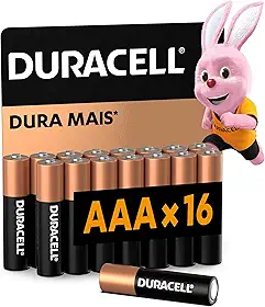 Duracell Pilha Alcalina AAA Palito Com 16 Unidades – Dura Mais – Ideal para Controles Remotos, Brinquedos e Lanternas