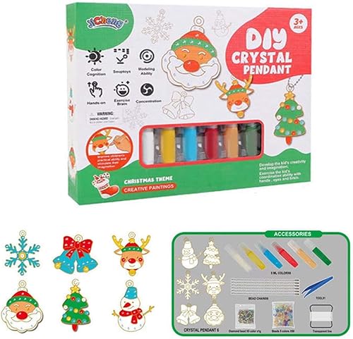 Juego de manualidades de pintura de cristal, kit de colgante de cristal para bricolaje, kit de pintura de cristal para niños, pintura de ventana de