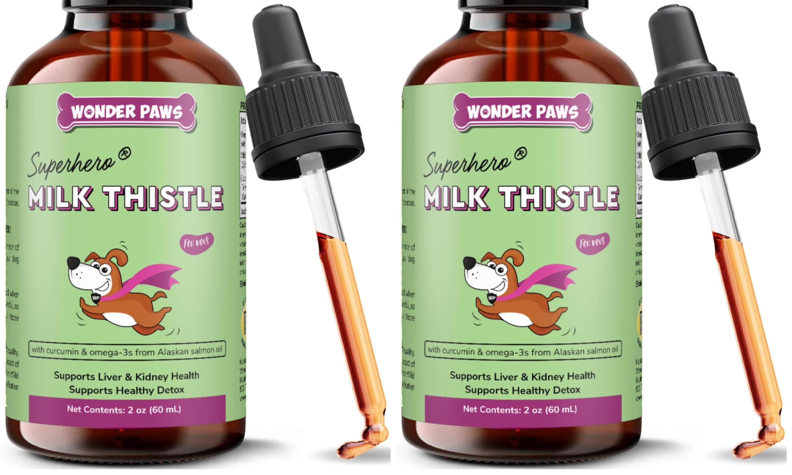 Milk Thistle, Liver Support for Dogs, Supports Kidney Function for Pets, Detox, Hepatic Support, with Wild Alaskan Salmon Oil & Curcumin, Omega 3 EPA & DHA (2 Oz) — Amazon image 9