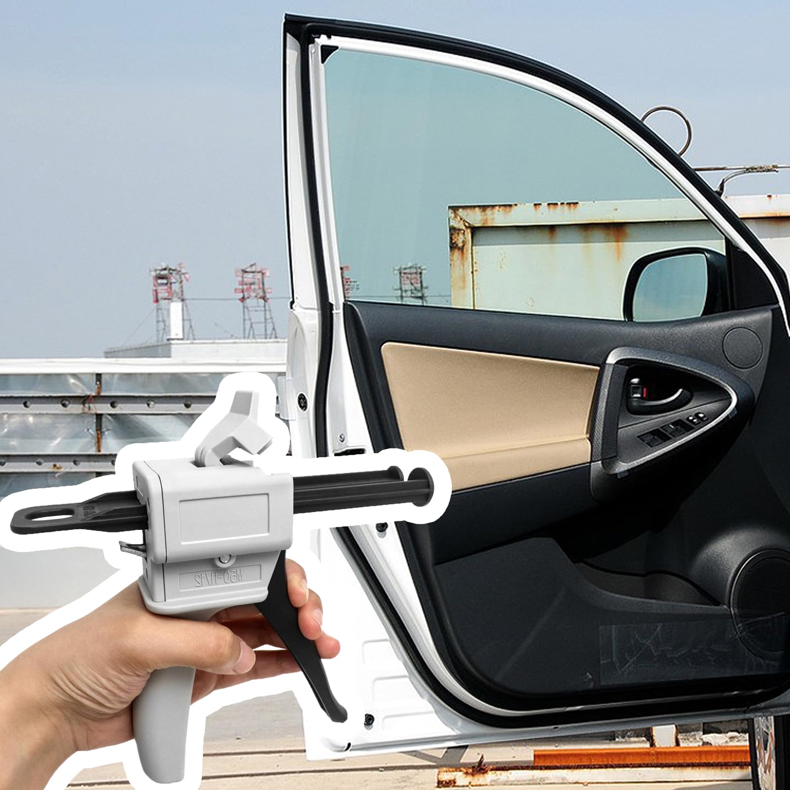 Pistola per colla manuale da 50 ml AB pistola per colla resina epossidica miscela 2:1 pistola a pressione mista barile