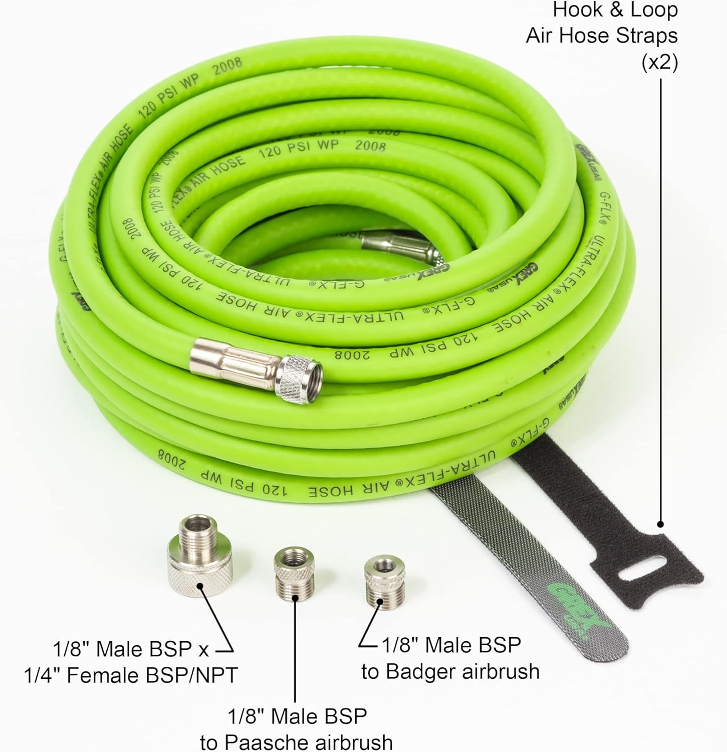 Grex 10' ULTRA-FLEX® G-FLX® Airbrush Hose with Universal Fittings