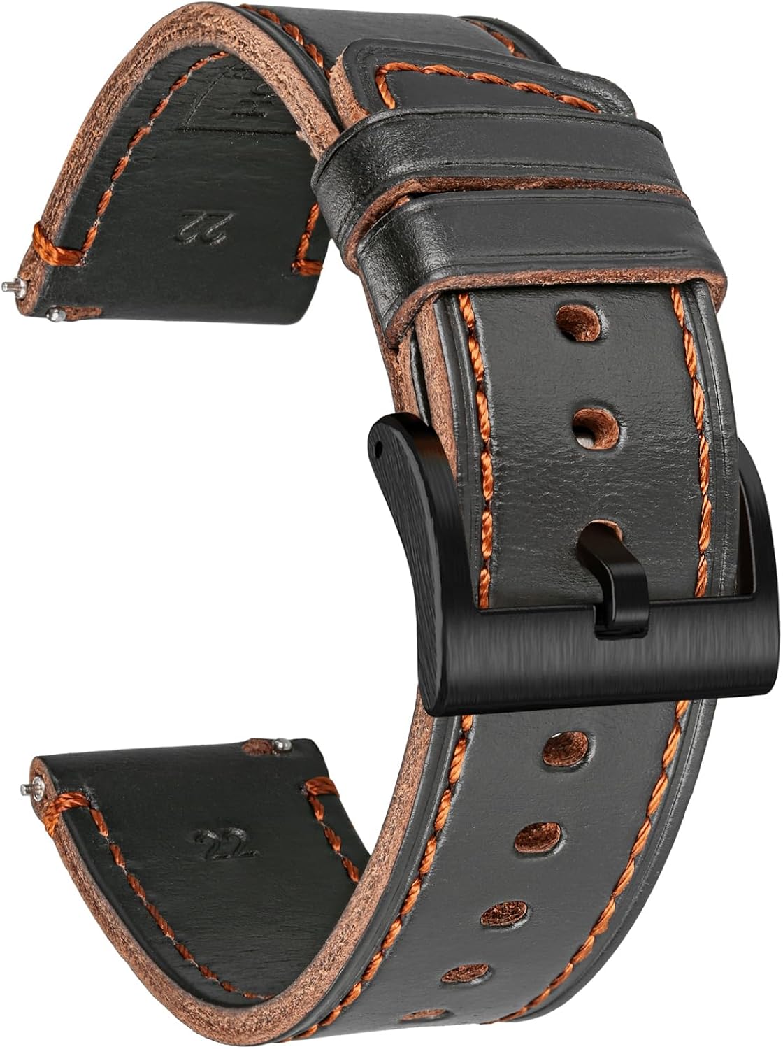 Compatible with Carbinox X-Ranger Bands, 22mm Horween Leather Strap for Carbinox Edge/Blaze Round/Blaze S/X-Ranger/Vortex/Vesta/Blaze Square, Suunto 9 Peak Pro/5 Peak/Race/Vertical, Ama@zfit T-Rex 3 Pro 48mm(not 44mm)