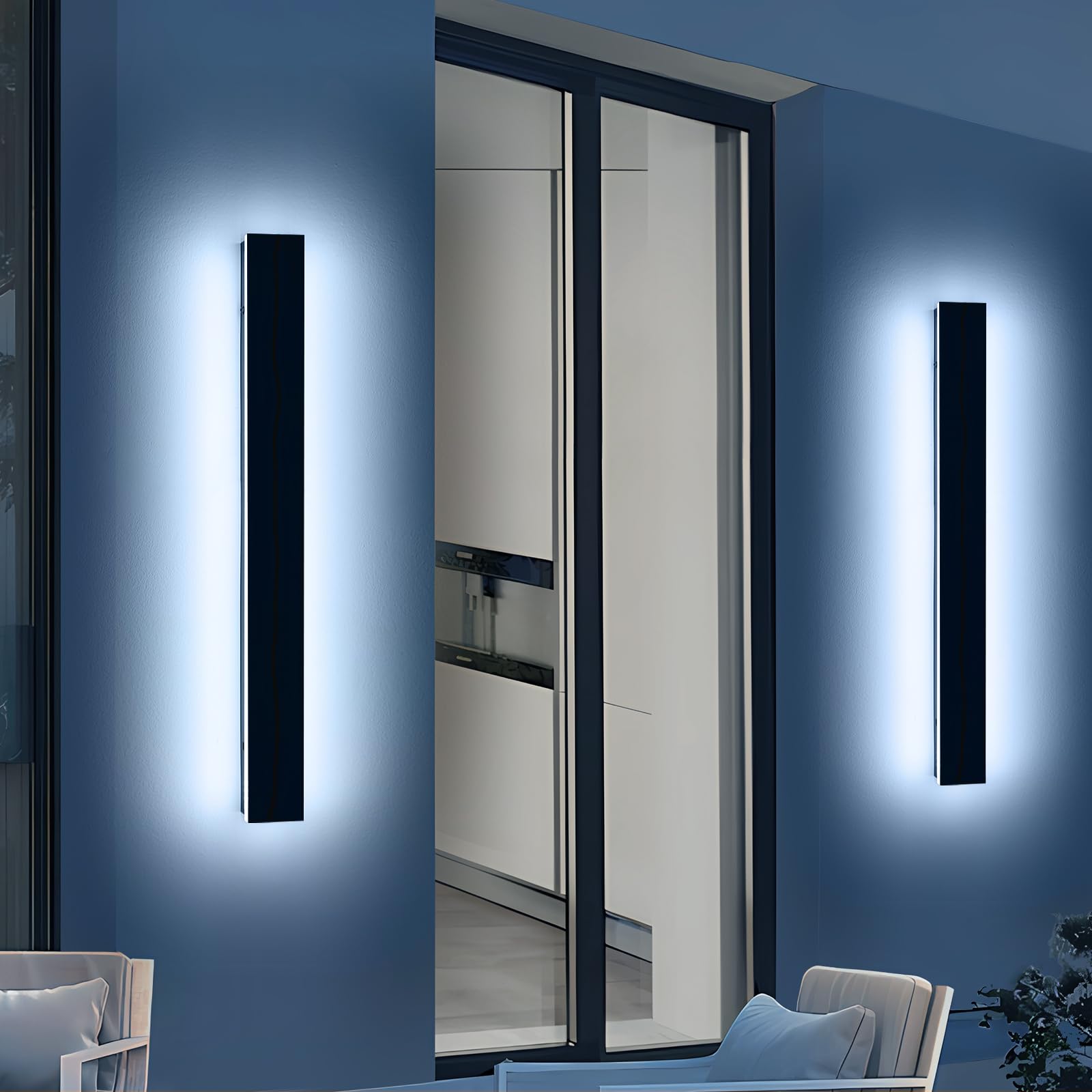 2 Pack 47.2inch Long Outdoor Wall Light, IP65 Waterproof, 6000K