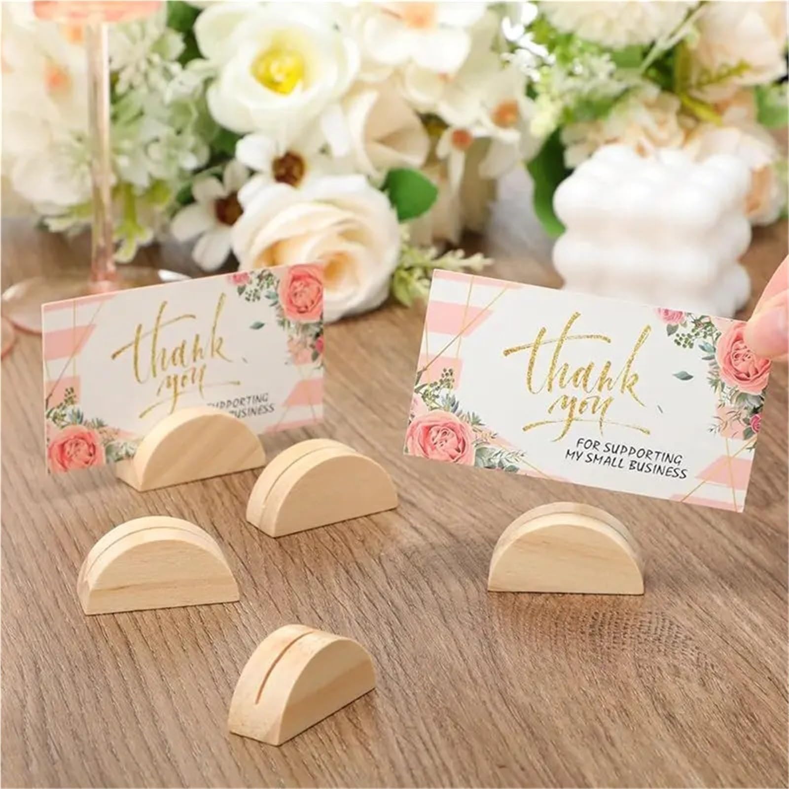 100PCS Platzkartenhalter Holz Nummer Steht Innen for Büro Tag Foto Menü Clips Hochzeit Tisch Name Halter Party für Hochzeiten, Partys und Bankette