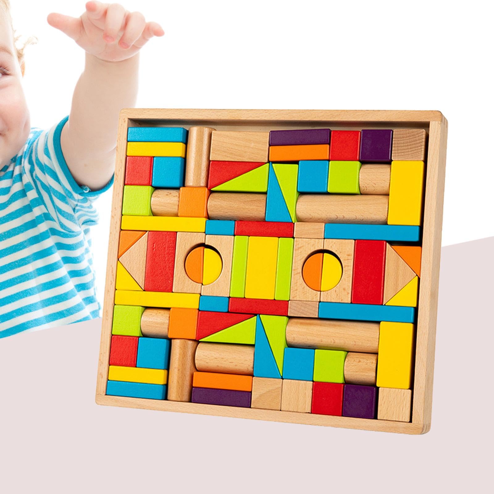 78 Pezzi Blocchi da Costruzione in Educativo Sviluppo Abilità Motorie Mattoncini DIY Interattivi per Bambini Adatto per Casa Scuola attività, Colorato