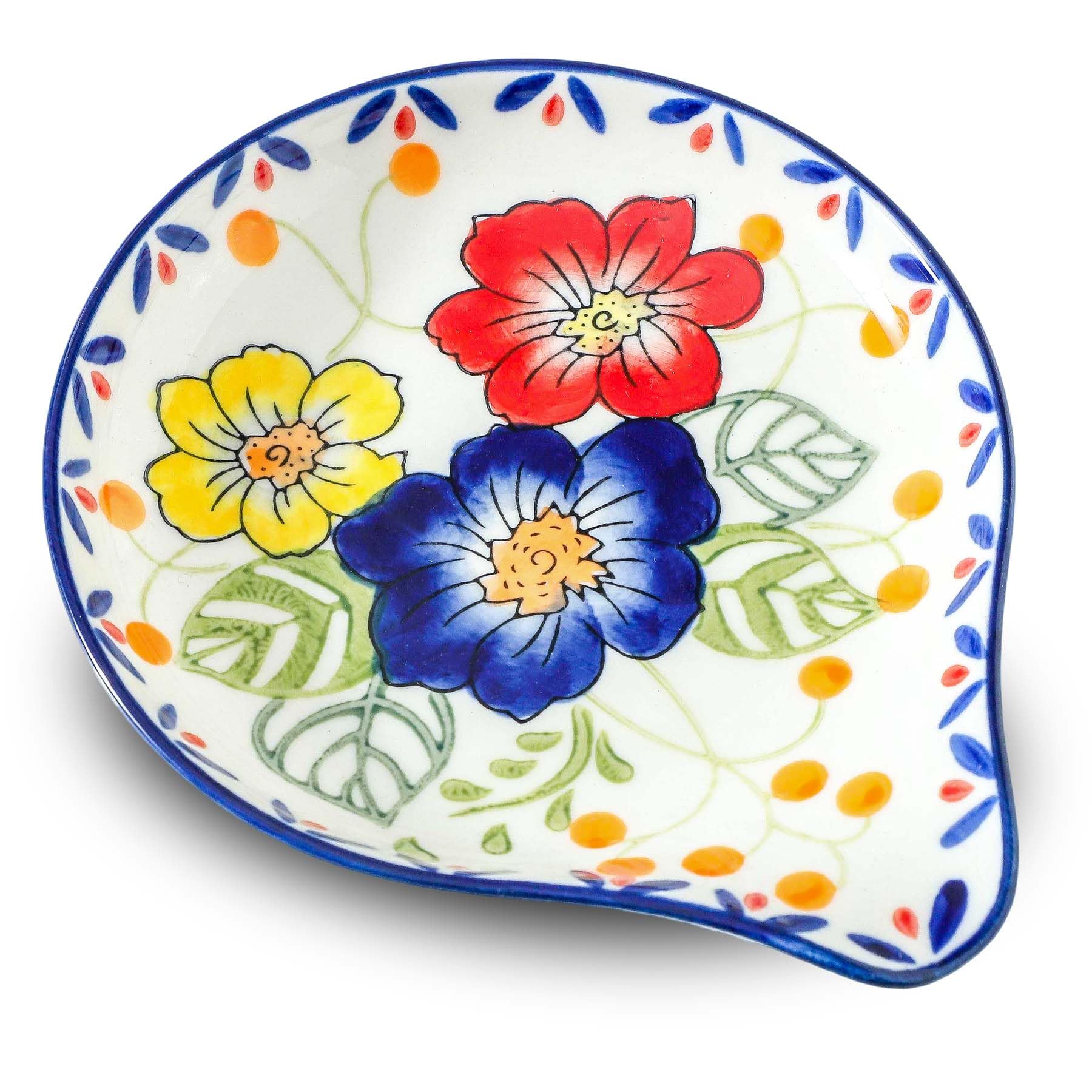 Farmhouse Hand Painted Ceramic Spoon Rests Holder for Kitchen Counter Stove Top (Model B)