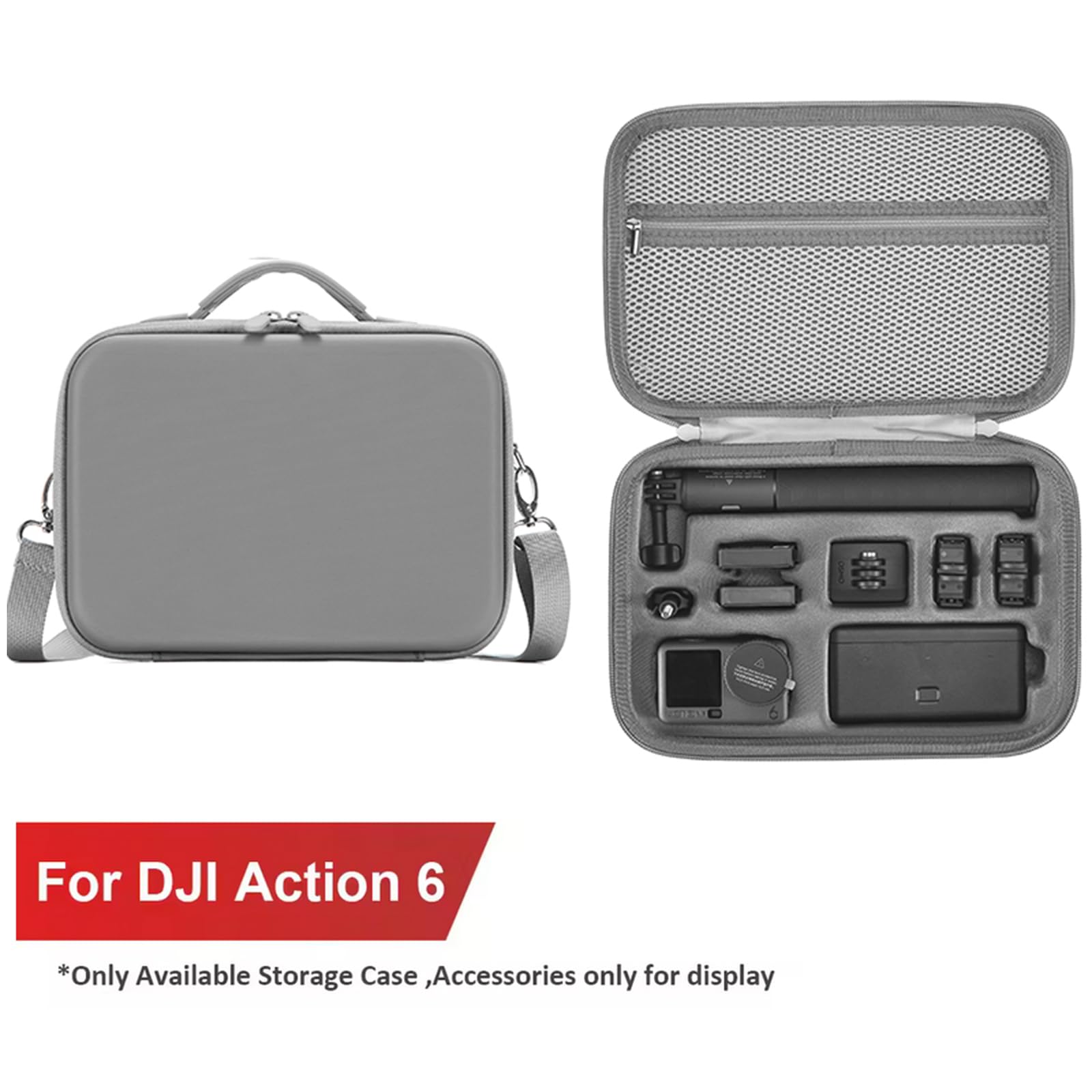 Étui de Transport pour DJI Osmo Action 6, Étui de Protection Sac de Voyage Sacoche à Main Sac à bandoulière Accessoires pour DJI Osmo Action 6 Adventure Combo (Grey)