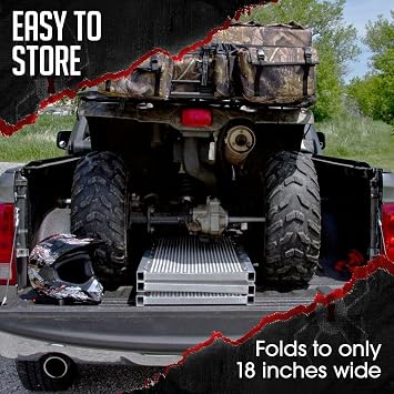 Black Widow 6ft 5in Aluminum Folding ATV Loading Ramp, 1500 lb Capacity